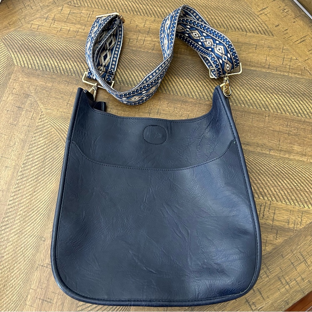 Blue Faux Leather Purse
